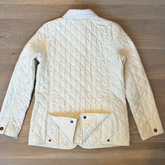 CHAPS Quilted Lightweight Barn Jacket Chore Coat Cream Womens Size Small - Picture 4 of 8